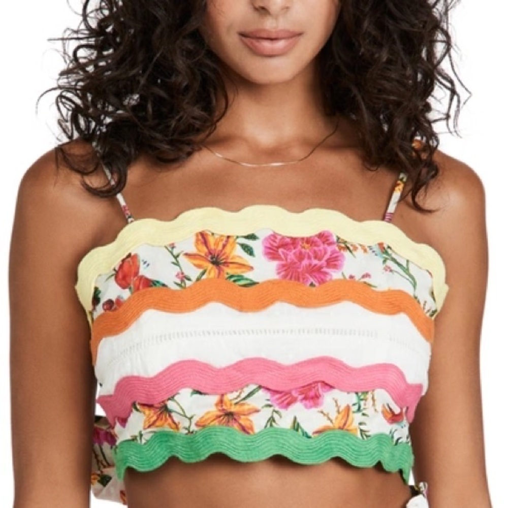 FARM RIO Toucans Garden Wrap Top In Toucan's Garden